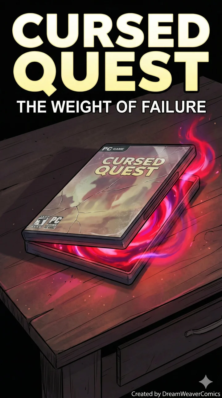 Cursed Quest comic cover with a magically glowing game